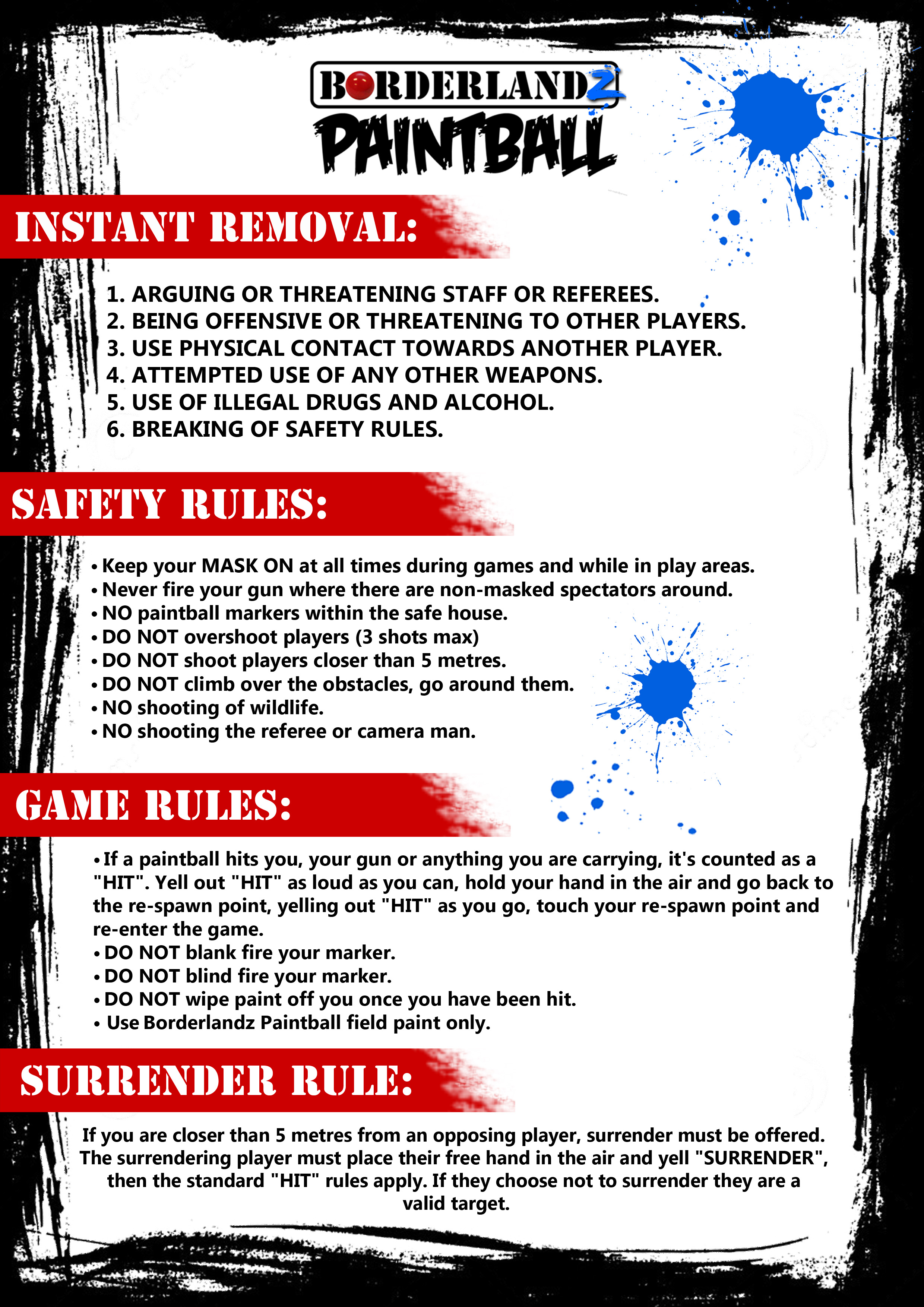 Paintball Games Rules